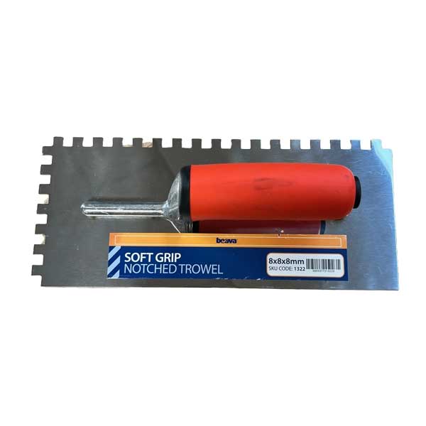 Beava Soft Grip 8mm Notched Trowel (1322)