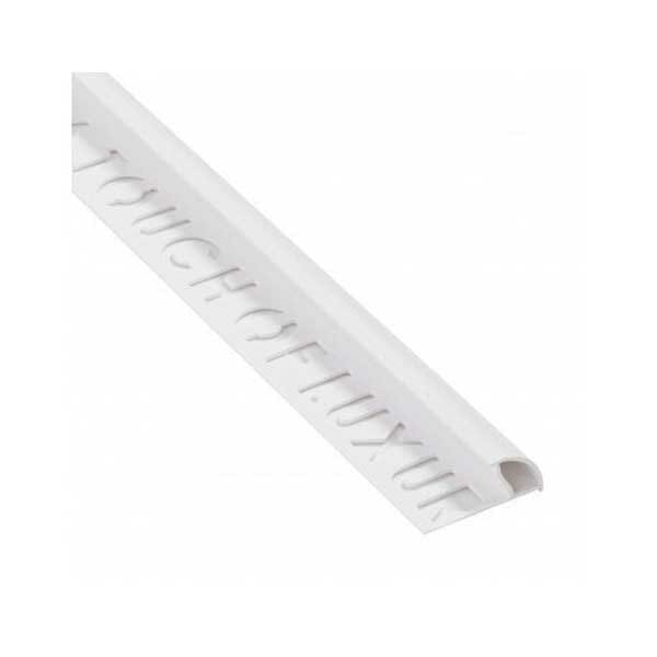 8mm White PVC Round Edge Tile Trim (43102)