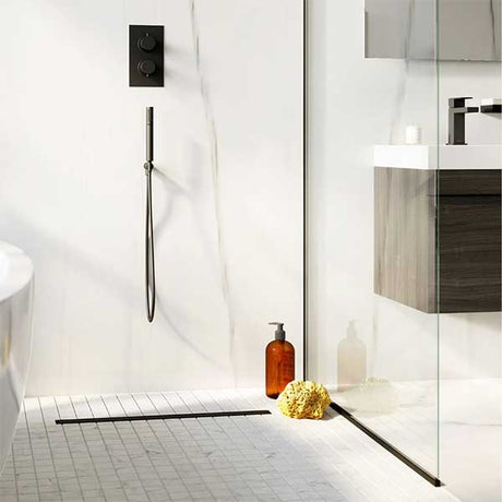 Linear Waste Cover 600mm Matt Black