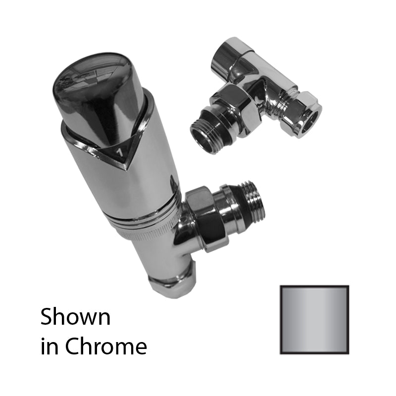 Brushed Nickel Thermostatic Valve Pack - 15mm Angled TRV8 (ULRV-50-5005)