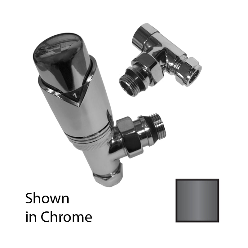 Matt Anthracite Thermostatic Valve Pack - 15mm Angled TRV8 (ULRV-50-8605)