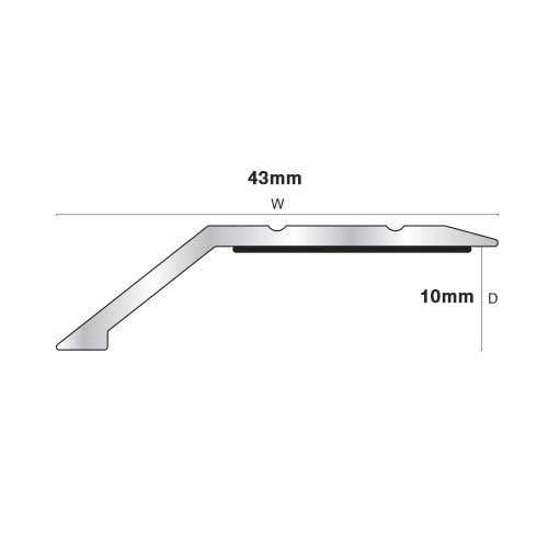 Matt Brass Aluminium Self Adhesive Ramp (TAS109.83)
