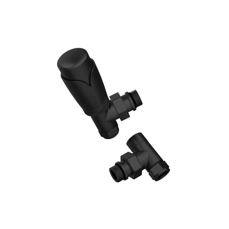 Matt Black Thermostatic Valve Pack - 15mm Angled TRV8 (ULRV-50-2005)