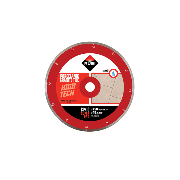 Rubi 250mm Jslot-CPX Porcelain Diamond Blade (30962)