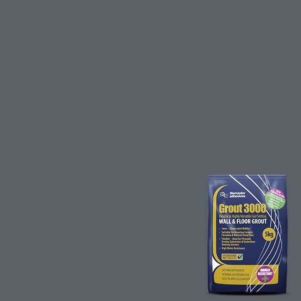 Tilemaster Grout 3000 Flexible Fast Setting Grout 5KG (Dark Grey)