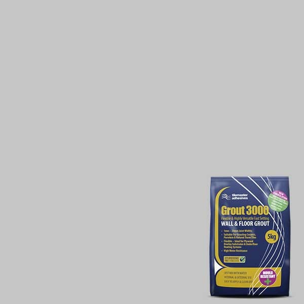 Tilemaster Grout 3000 Flexible Fast Setting Grout 5KG (Light Grey)