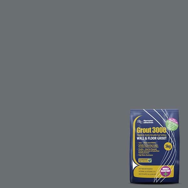 Tilemaster Grout 3000 Flexible Fast Setting Grout 5KG (Mid Grey)