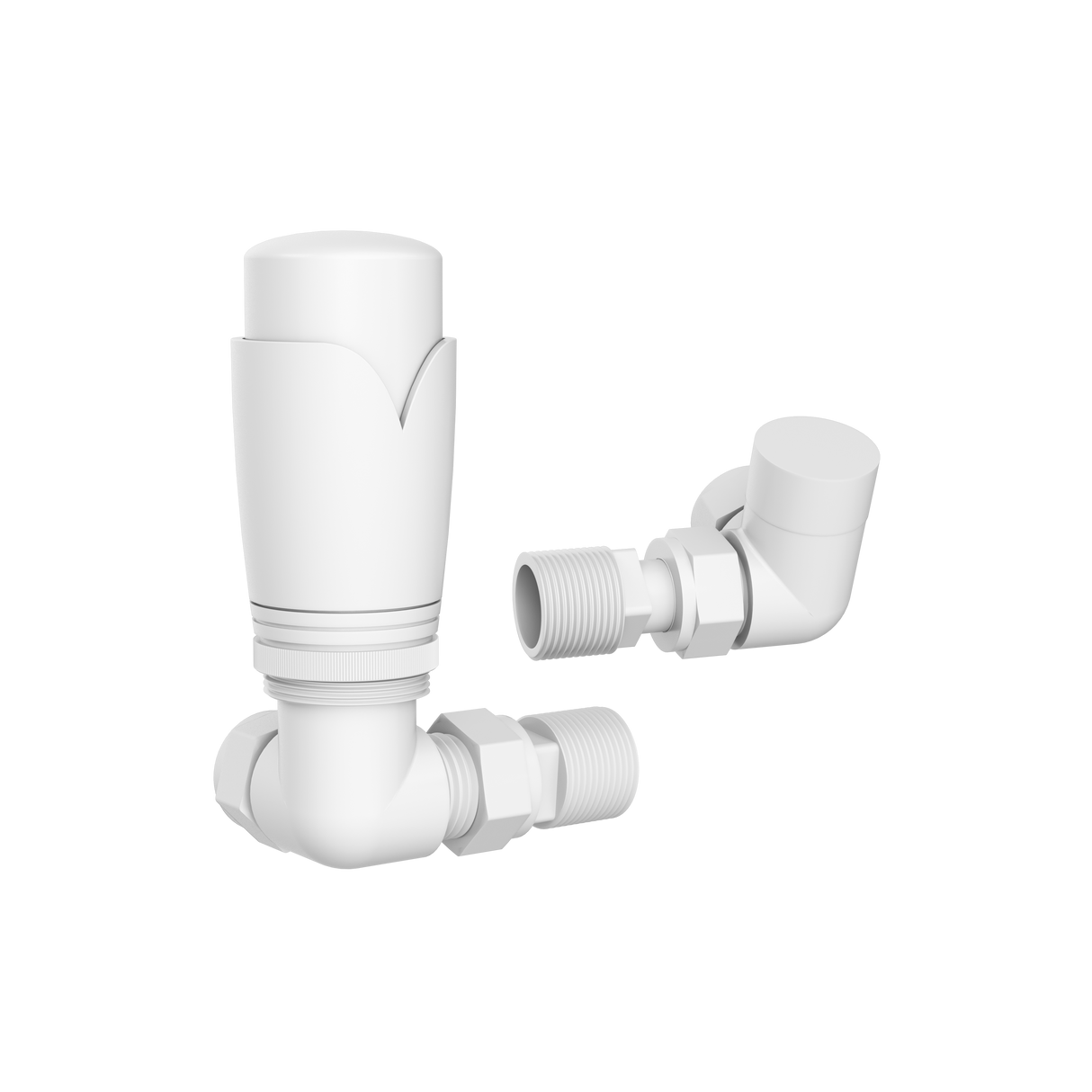 Matt White Thermostatic Valve Pack - 15mm Corner TRV8 (ULRV-45-2610)
