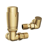 Brushed Brass Thermostatic Valve Pack - 15mm Corner TRV8 (ULRV-45-8210)