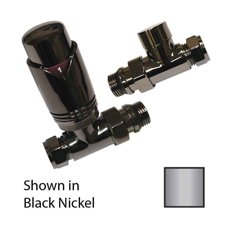Brushed Nickel Thermostatic Valve Pack - 15mm Straight TRV8 (ULRV-50-5010)