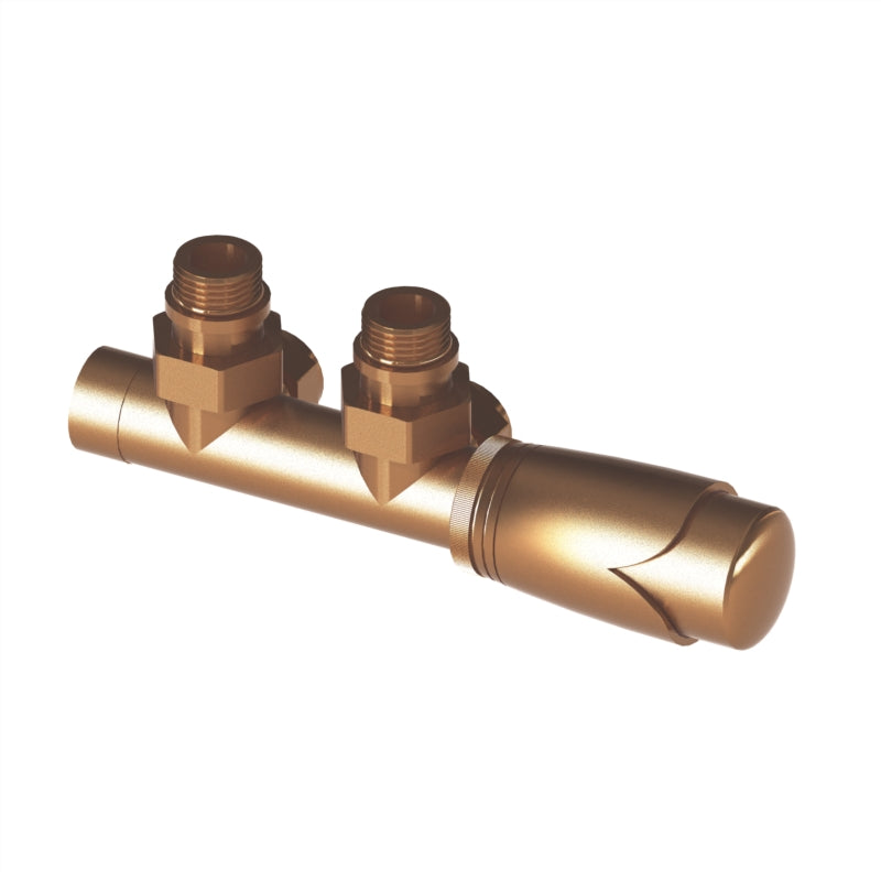 Euro50 Angled Thermostatic Radiator Valve - Brushed Bronze (ULRV-55-2805)