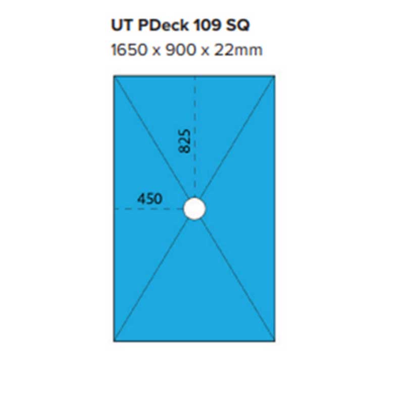 ProDeck Square Drain Tileable Shower Tray - 1650 x 900 x 22mm