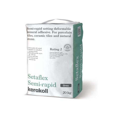 Kerakoll Setaflex Semi - Rapid Flexible Wall & Floor S1 Adhesive Grey