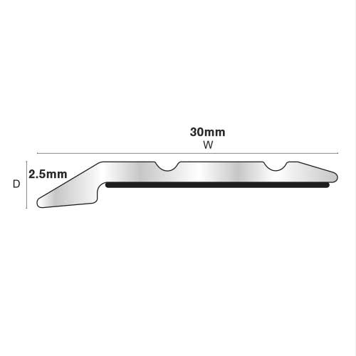Matt Brass Aluminium Self Adhesive Ramp 30x2.5mm (TAV259.83)